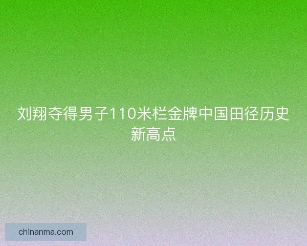 刘翔夺得男子110米栏金牌中国田径历史新高点